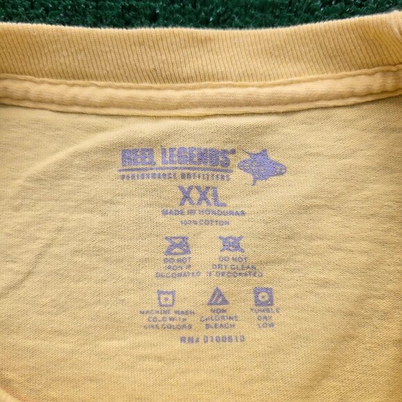 Reel Legends Tshirt Mens 2XL Yellow Short Sleeve Mahi Fish Sports Fishing Casual - Picture 6 of 7